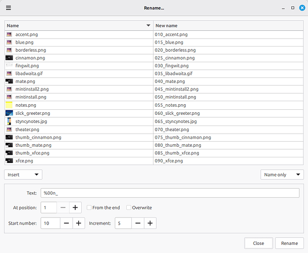 Inserting an enumeration in filenames..